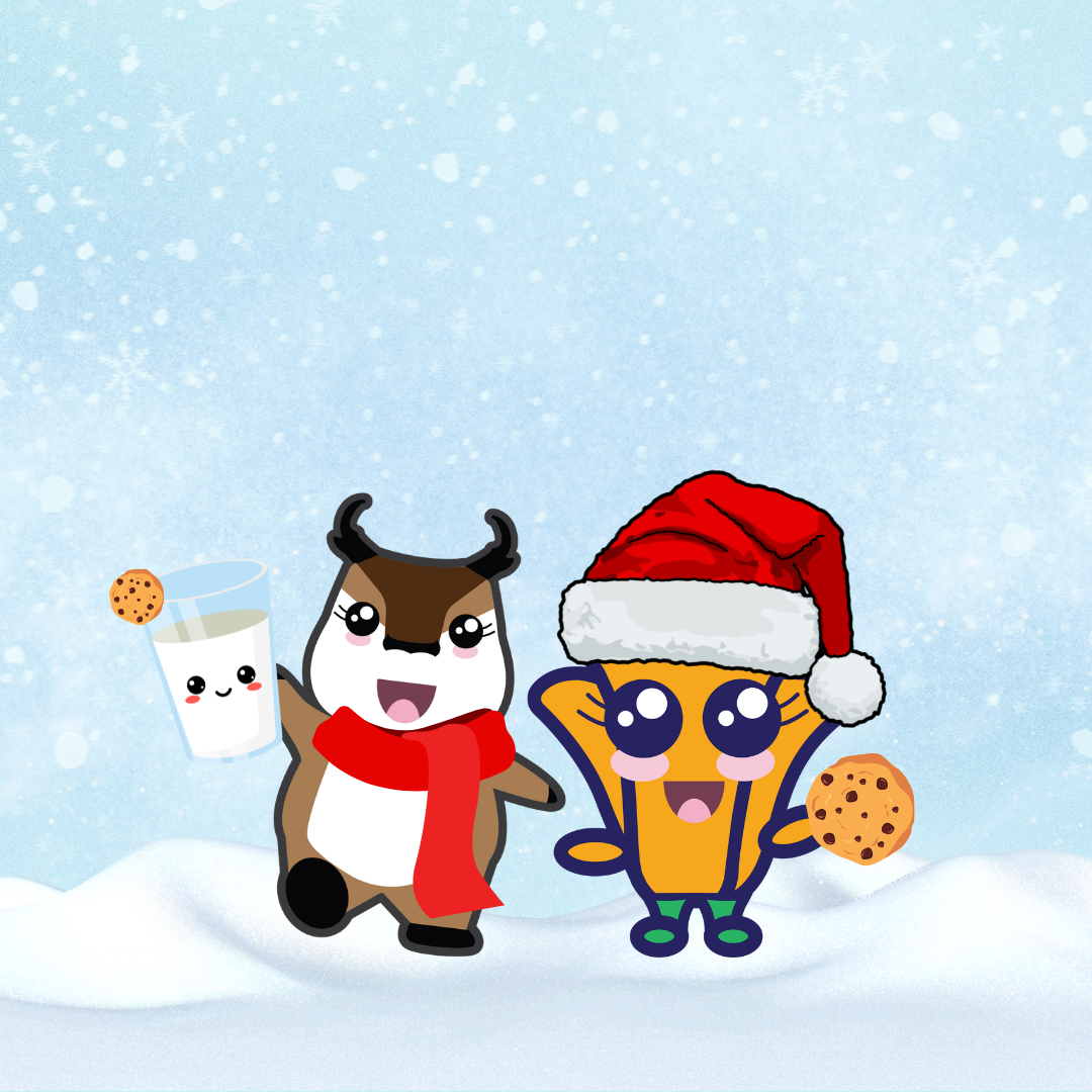 milk and cookies with santa