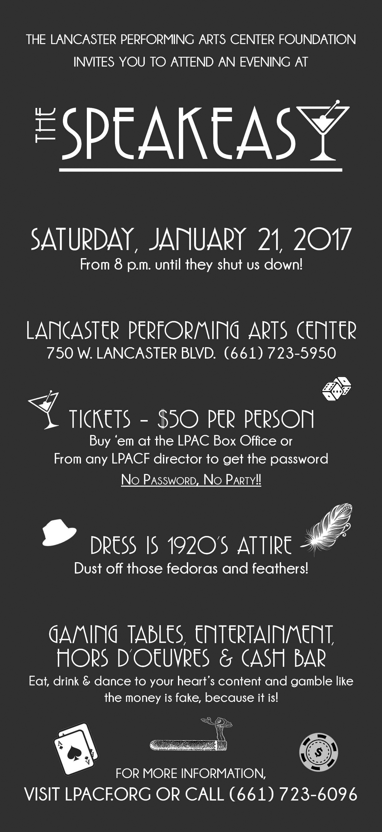 LPACF Speakeasy Invitation w